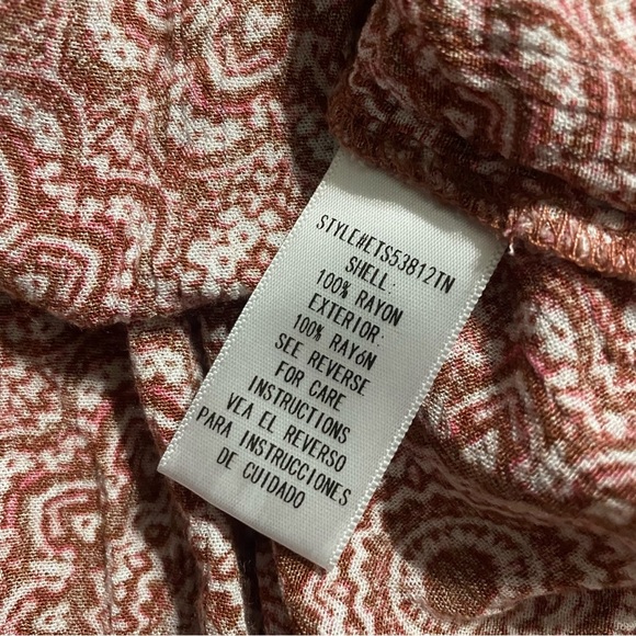 Altar’d State Pink White Floral Print 3/4 Sleeve Off The Shoulder Top - Picture 6 of 6